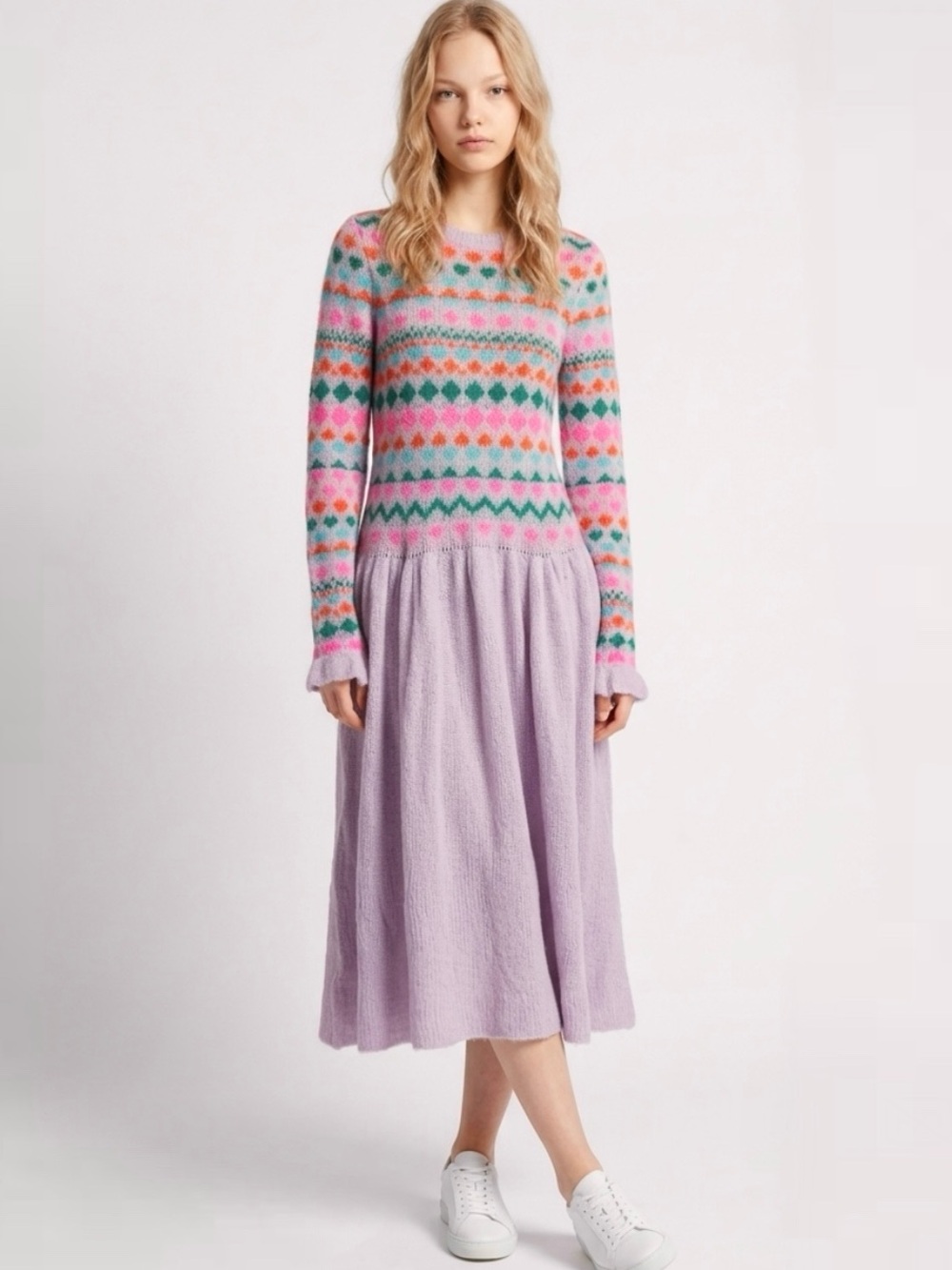 Free People sweater dress midi Lilac Confetti - Picture 4 of 12